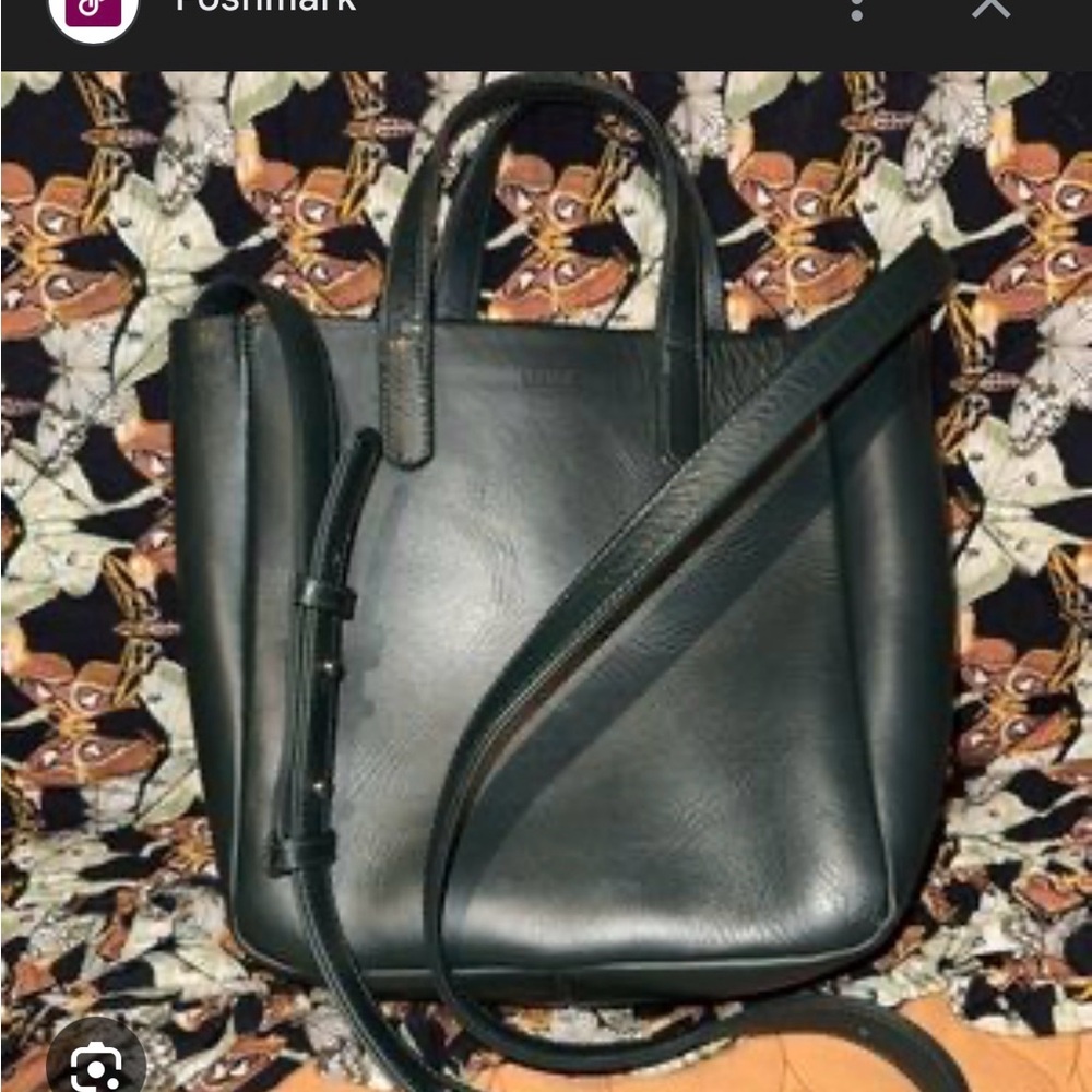 ISO BAGGU dark green leather crossbody bag